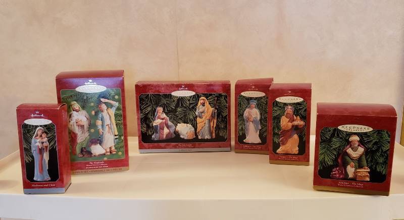 lot 2395 image: Lot of Hallmark Keepsake Blessed Nativity Collection Ornaments