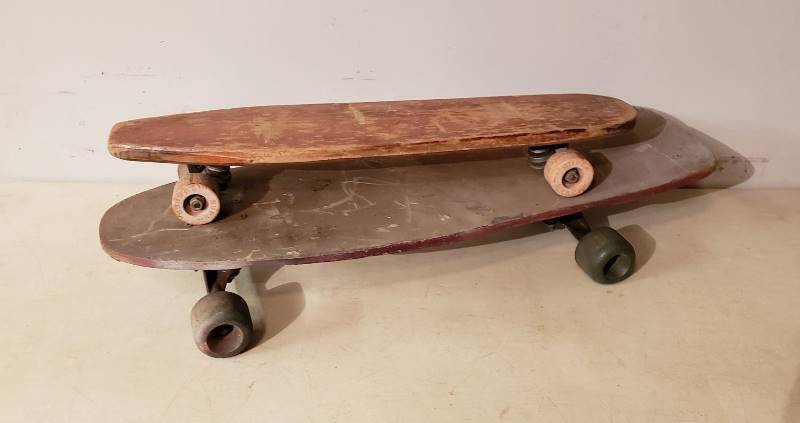 lot 2424 image: Lot of 2 Vintage Skateboards - one is 29 in. long and one is 24 in. long