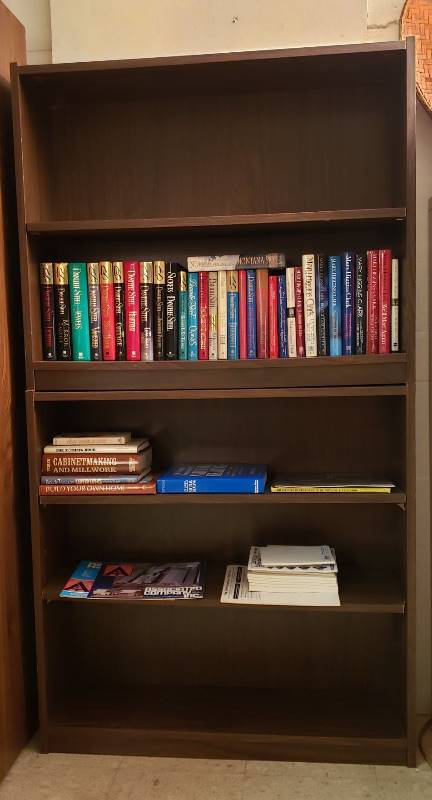 lot 2460 image: Lot of (2) Wood Adjustable Bookcases - 36 in. x 10 in. x 30 in. each - content not included