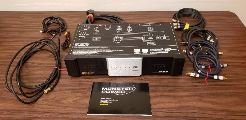 lot 2501 image: Monster Power Home Theater Reference PowerCenter HTS 2600 MKII with Cables and Manual - Works - 17 in. x 10 in. x 4 in.