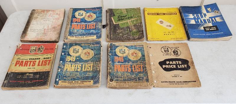 lot 2614 image: Kaiser 1950s Car Manuals - 1947 to 1949 (9 total)
