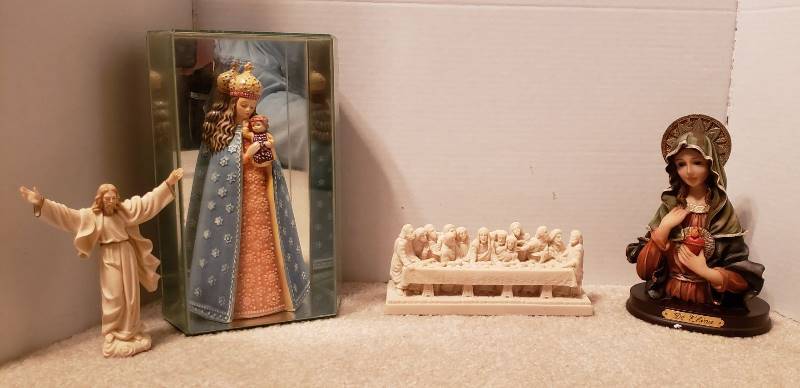 lot 2675 image: Hummel Figurine In Celebration of 75th Birthday of Sister M.I. Hummel 1909-1984, Last Supper Figurine, De Elina Figurine, and Risen Christ Figurine