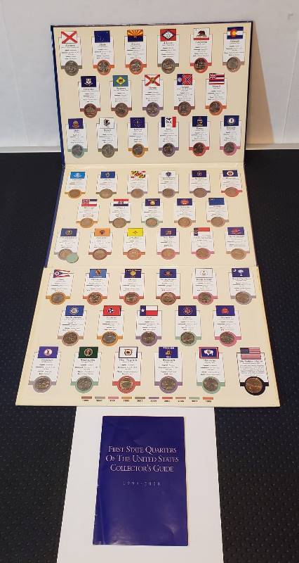 lot 2723 image: First State Quarters of U.S. 1999 - 2008 (All 50 states & 1 Golden Dollar - Sacagawea)