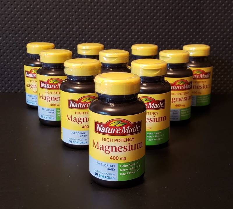 lot 2726 image: Lot of 10 Bottles of Nature Made Magnesium 400mg Softgels - 60 count - Not Expired
