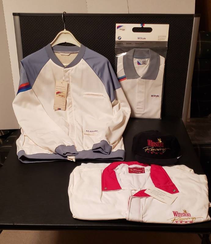 lot 2731 image: BMW Mens M Style JacketPolo Shirt (Size M-L)and Winston Racing Team JacketCap (XL)