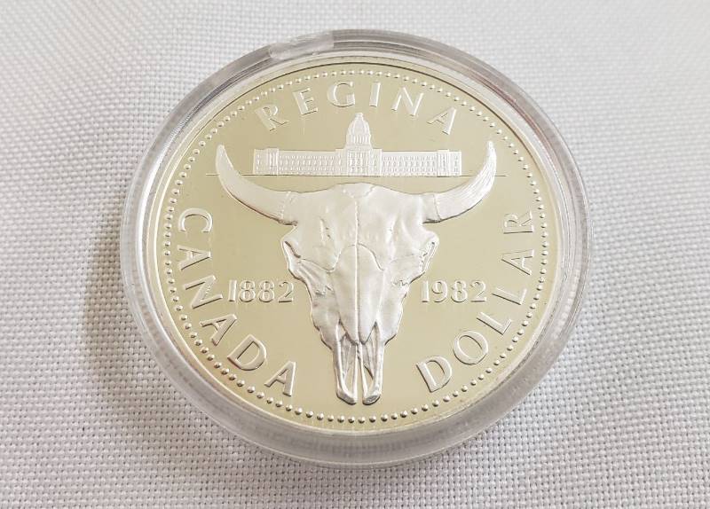 lot 2770 image: 1882-1982 RCM CANADA Regina Centennial Silver Proof One Dollar UNC Coin