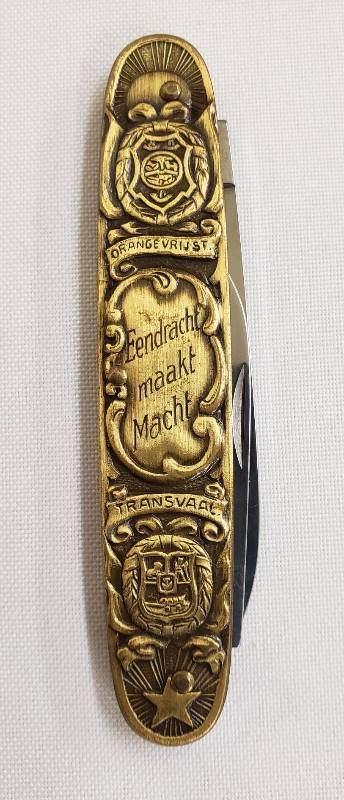 lot 2809 image: Paul Kruger & Christian de Wet  Eedracht Maakt Macht  Pocket Knife - INOX, Solingen, Germany