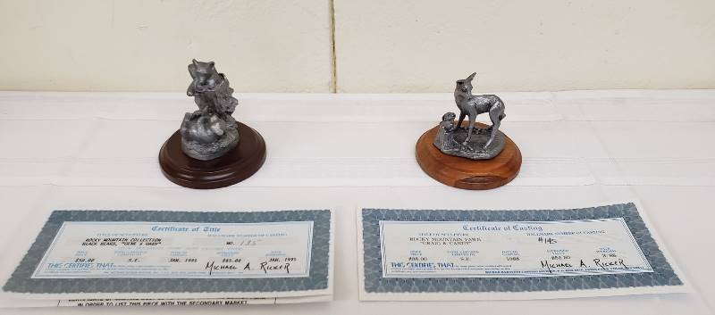 lot 2815 image: 2 Rocky Mountain Collection by Michael A. Ricker - Fawn & Black Bears