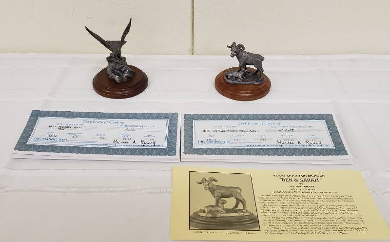 lot 2816 image: 2 Rocky Mountain Collection by Michael A. Ricker - Eagle & Bighorn