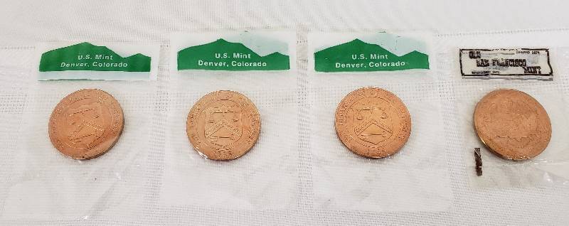 lot 2833 image: Lot of 4 US Mint Medallions - 3 Denver1Old San Fransisco