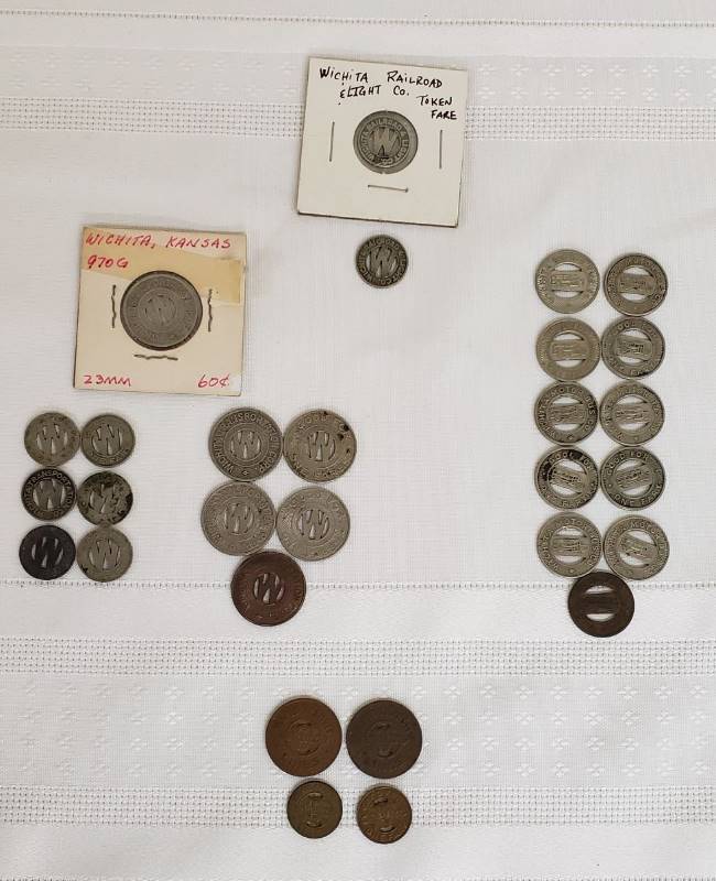 lot 2835 image: Lot of Vintage Wichita Transportation Tokens - 4 different companies