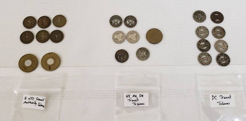 lot 2839 image: Lot of Transit Tokens - NYC, Rochester, Massachusetts, Delaware, Dist. of Columbia