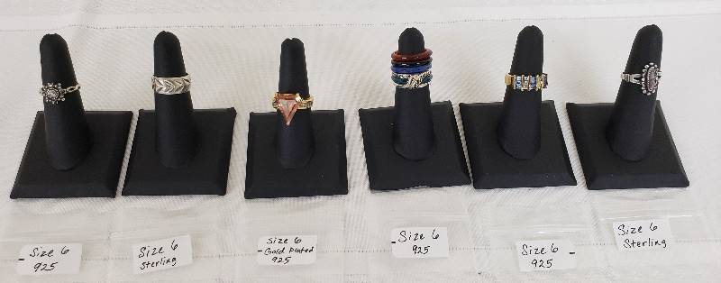 lot 2840 image: Lot of 6 Sterling925 Rings - Size 6