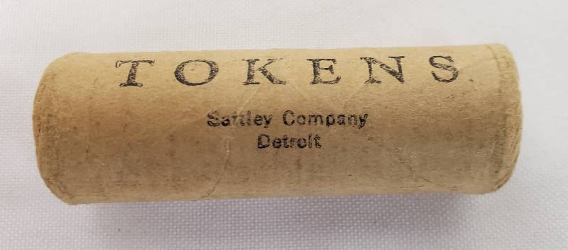 lot 2845 image: Roll of Vintage Transit Tokens - Sattley Company Detroit