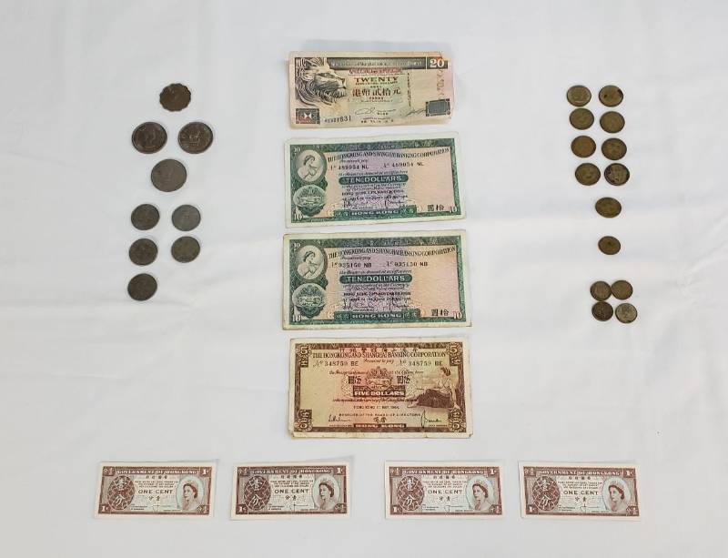 lot 2864 image: Lot of Foreign Currency - Hong Kong - Coins & Bills