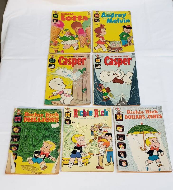 lot 2871 image: Lot of Vintage Harvey Comics Comic Books (7 Total)