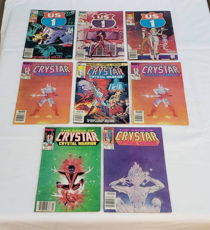 lot 2875 image: Lot of Vintage Marvel Comic Books (8 Total) - US 1 & Crystar