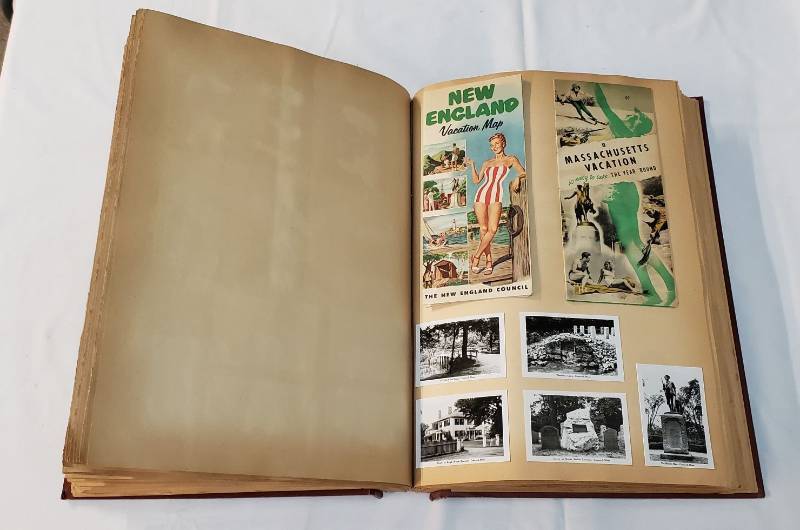 lot 2882 image: Large Vintage Travel Memorabilia Scrapbook