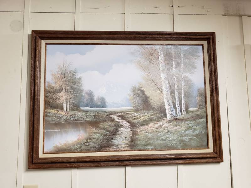 lot 2904 image: Framed Oil on Canvas