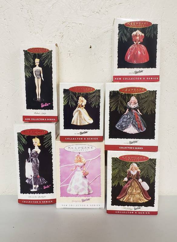 lot 2907 image: Lot of Hallmark Keepsake Ornament - Barbie Collection - 7 total