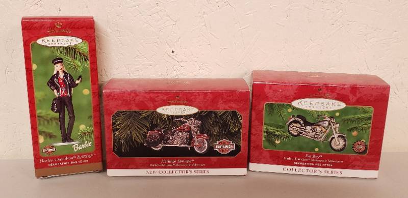 lot 2912 image: Hallmark Keepsake Ornament - Harley-Davidson Collection - 3 Total