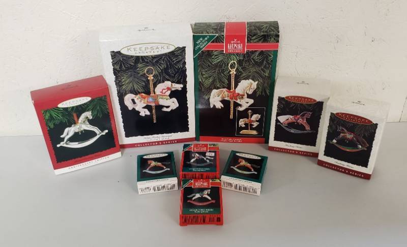 lot 2920 image: Hallmark Keepsake Ornaments - Horse Collection - 9 total