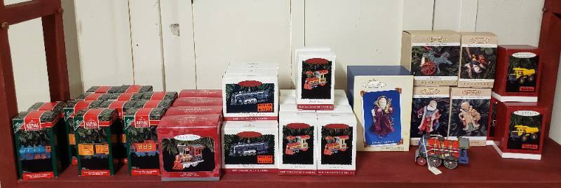 lot 2971 image: Lot of Hallmark Keepsake Ornaments -Trains & Santas