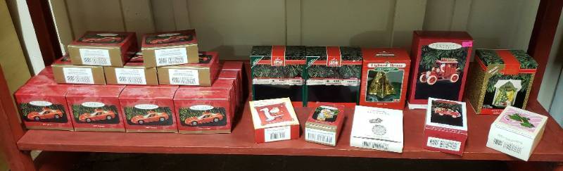 lot 2974 image: Lot of Hallmark Keepsake Ornaments -Trains, Vettes, Pedal Vehicles, and Others