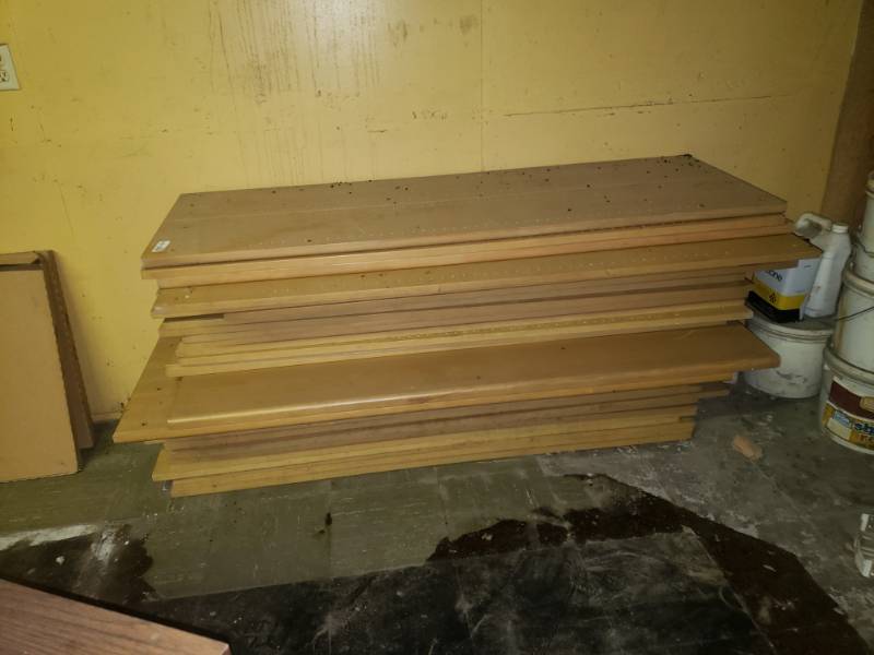 lot 1532 image: Wood bookshelves or lumber