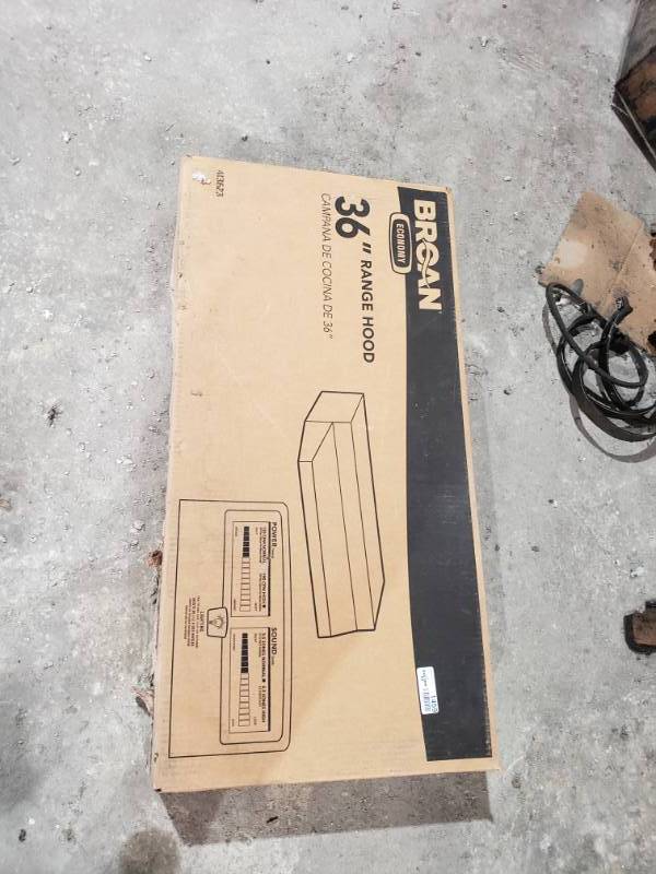 lot 1459 image: Broan 36 range hood in box