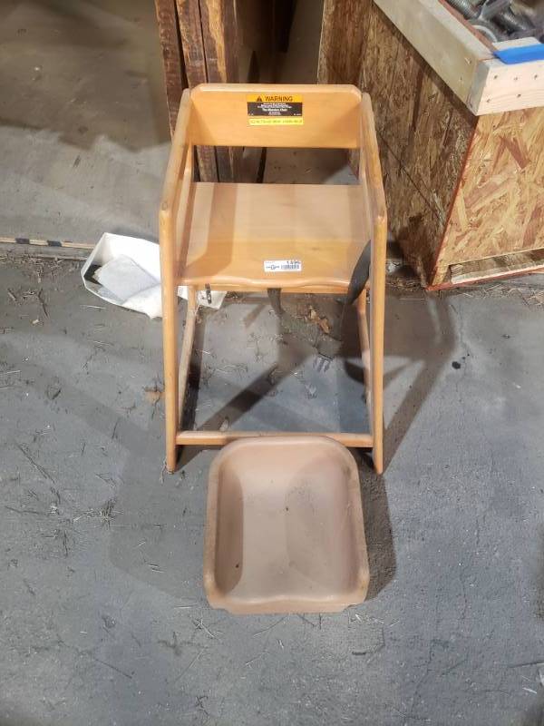 lot 1496 image: Wood high chair & booster seat