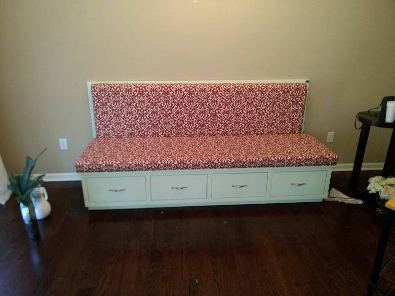 Padded Storage Bench With Extra Fabric Baldwin City Estate Sale
