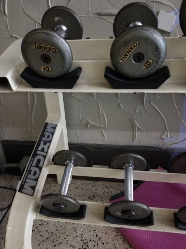 lot 6886 image: Ivanko 5lbs, 10lbs Dumbbells