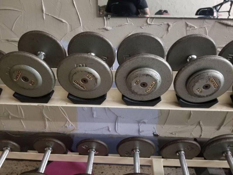 lot 6888 image: Ivanko 25lbs, 30lbs Dumbbells