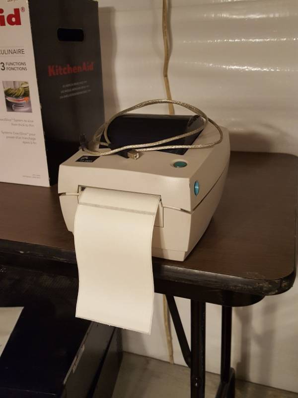 lot 3345 image: Zebra Label maker LP2844 with usb cable, no power cord