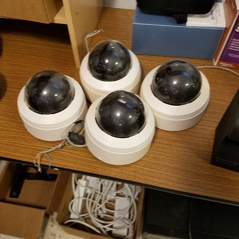 lot 3310 image: Lot of 4 Pelco Spectra Mini Color PTZ CCTV cameras - All were pulled from a working system.