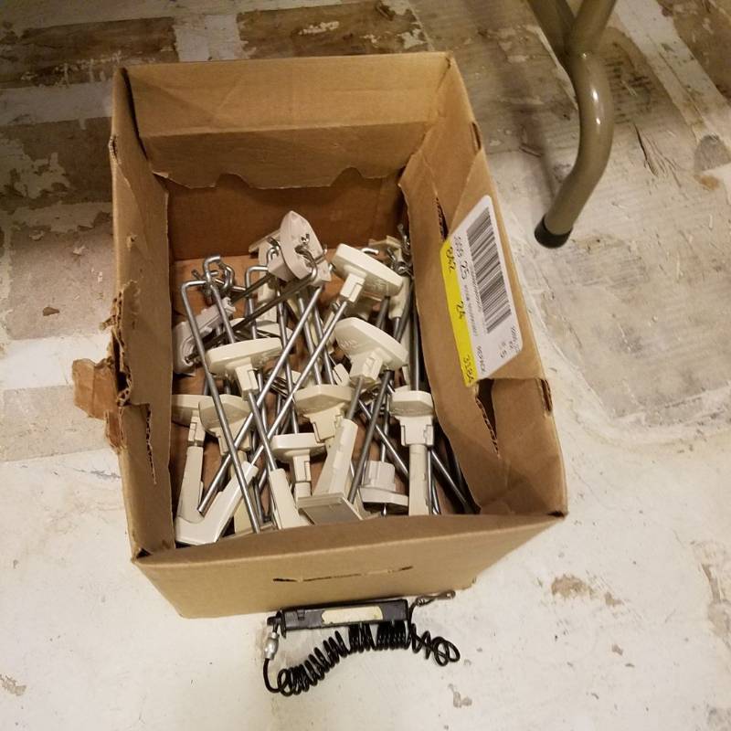 lot 3314 image: Lot of 15 locking pegboard hooks with one Alpha S3 HandKey - Note Handkey will need to be requested to view at the viewing as these are considered to be high theft items