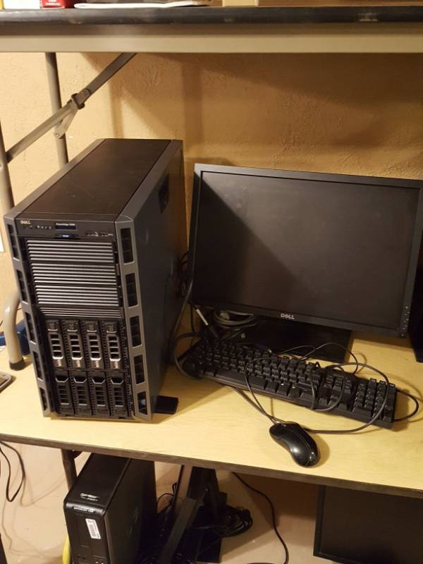 lot 3372 image: Dell poweredge T430 server with monitor keyboard and mouse