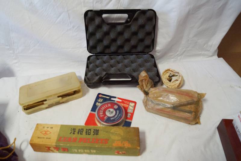 lot 7159 image: Misc Firearms Lot - Lead Pellets - Hollow Point Hunting Pellets - 38-55 Winchester and EAA Case
