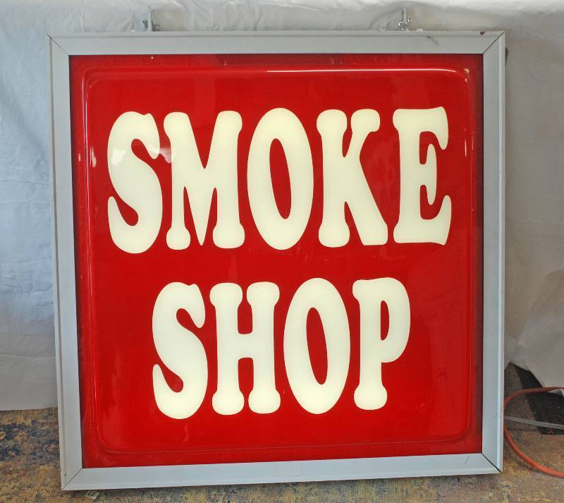 lot 3278 image: HUGE Building or Wall OUTDOOR Smoke Shop Sign - Lights up over 3 FEET TALL See photos for Details
