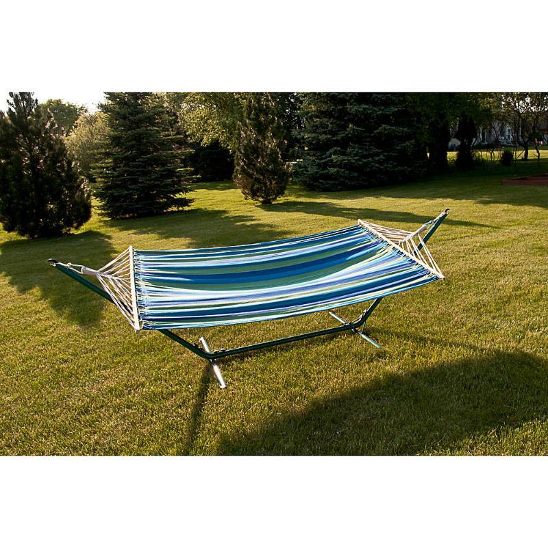 lot 7348 image: Sterling 6.5 Outdoor Hammock in an Ocean Spray pattern - StandHardware Not Included