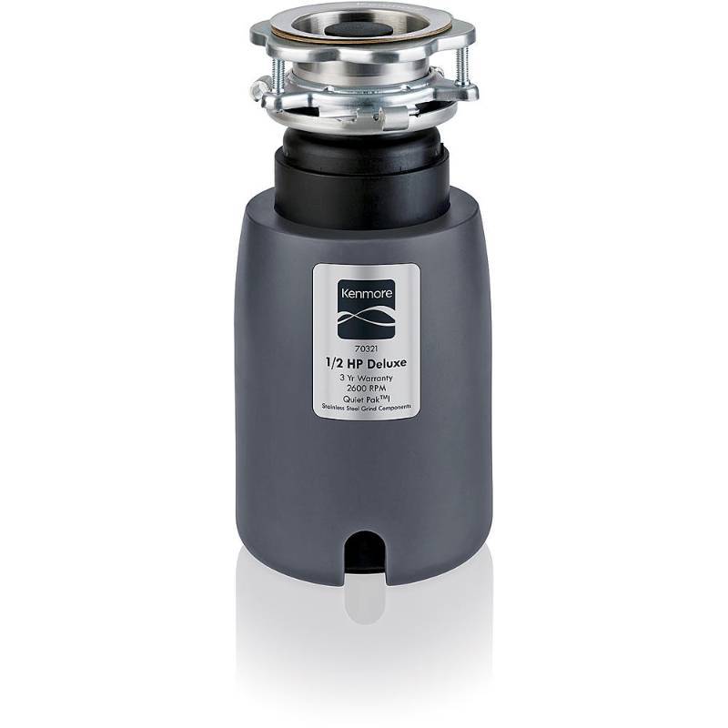 lot 7583 image: Kenmore 70321 12 HP Deluxe Garbage Disposer - Dark Gray