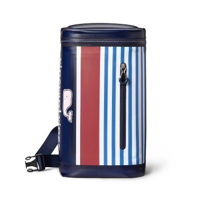 lot 7585 image: Pink Whale Striped 10 Can Cooler Sling - NavyRed - vineyard vines for Target