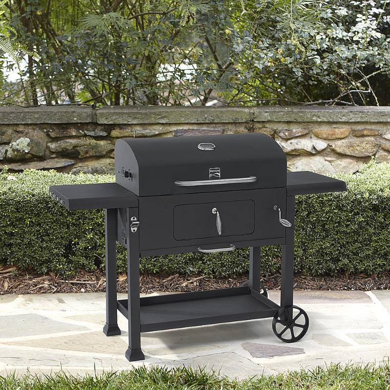 lot 7601 image: Kenmore 46437 61 Charcoal Grill with Adjustable Charcoal Loading Tray