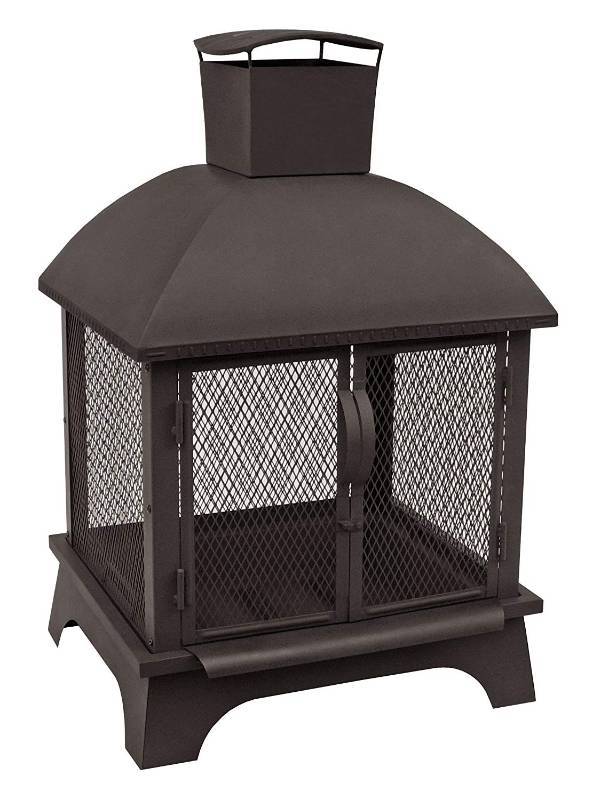 lot 7602 image: Landmann USA 25722 Outdoor Redford Fireplace 28, Black