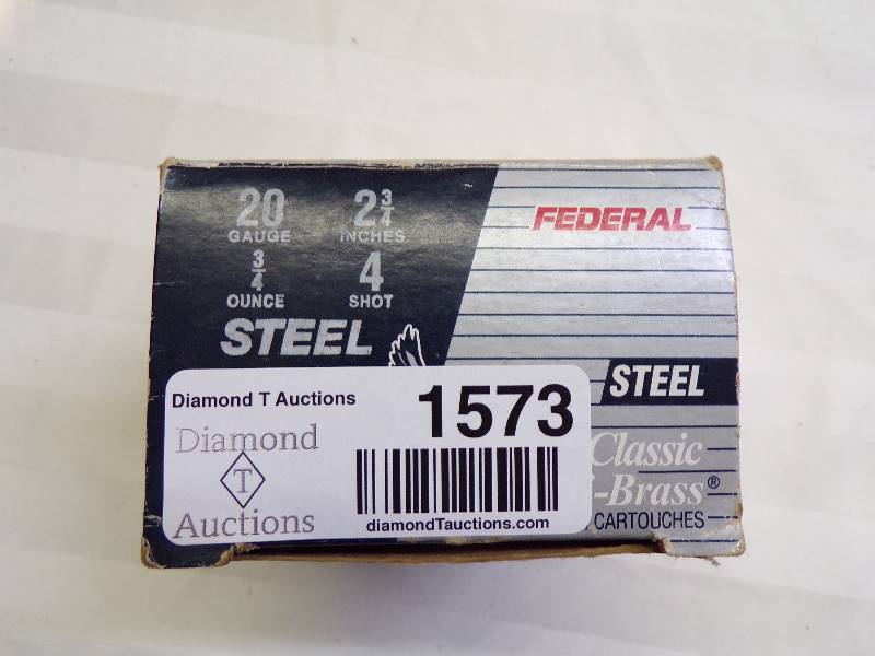 lot 1573 image: Federal 20 GA. #4 Steel Shot