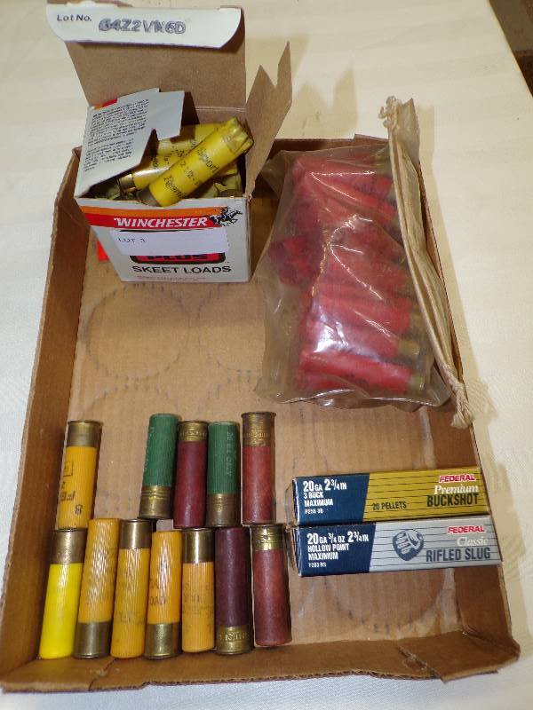 lot 1578 image: Mixed Lot of 20 GA. Ammo wbag of empties