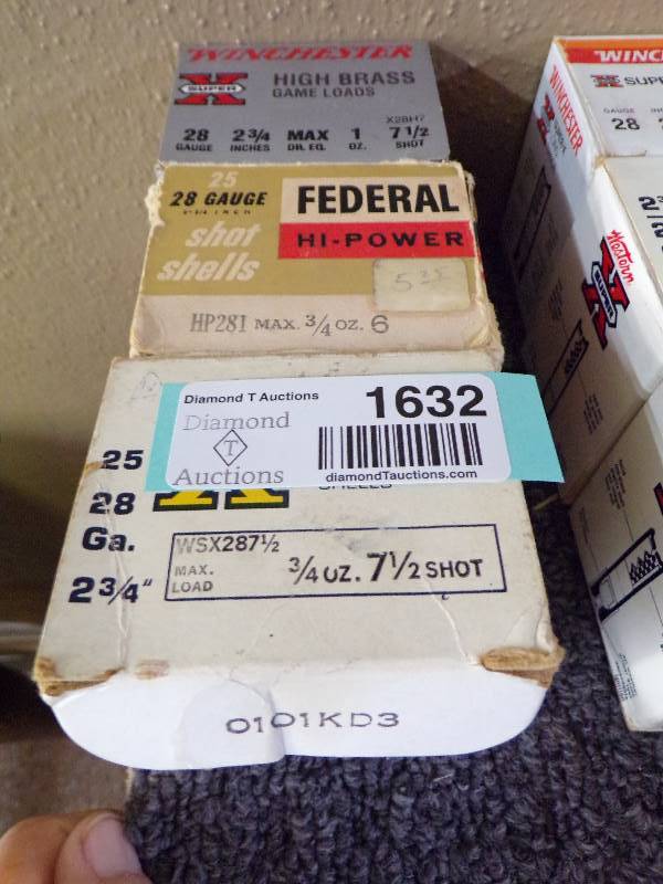 lot 1632 image: 3 Boxes (-2) 28 Ga. Ammo - NEW