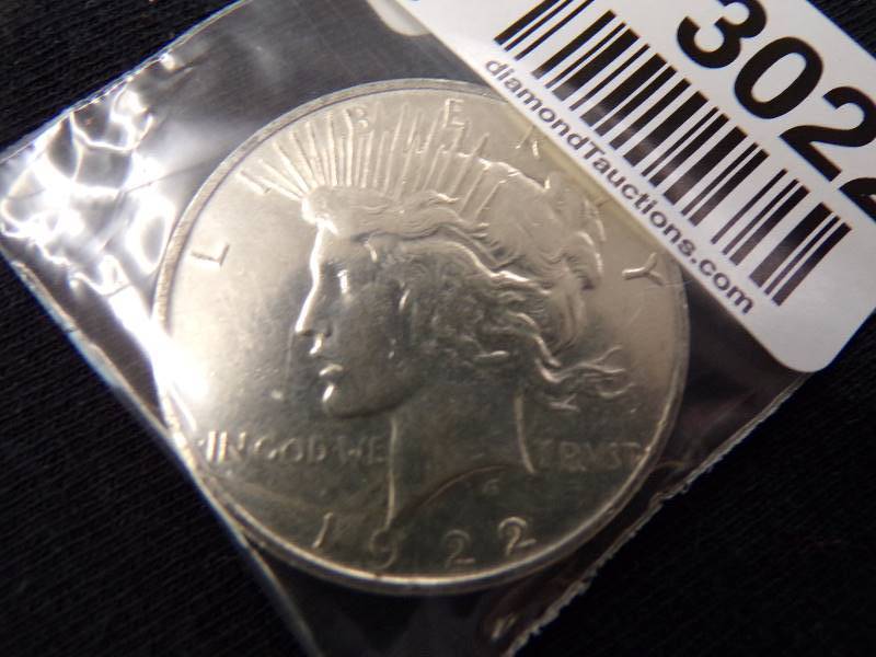 lot 3022 image: 1922 D Peace Dollar