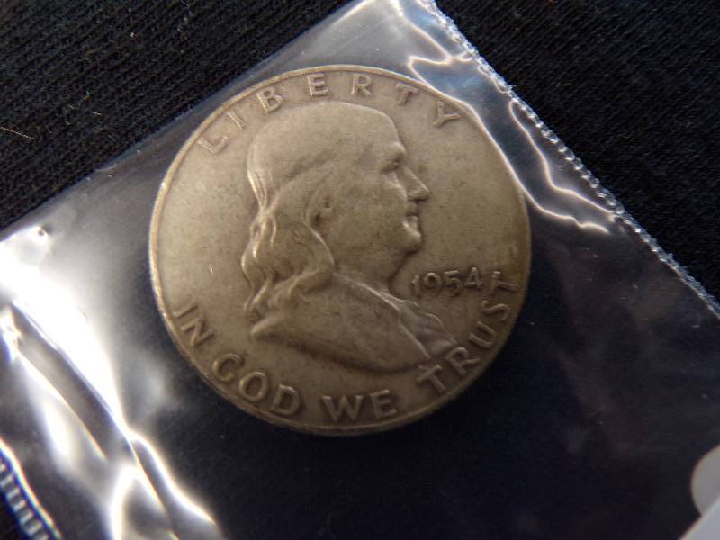 lot 3089 image: 1954 S Franklin Half Dollar